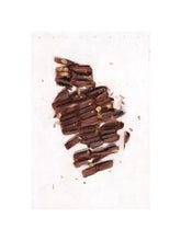 Load image into Gallery viewer, Sweet Break, art print of an oil painting by Hercules: pieces of dark chocolate with nuts