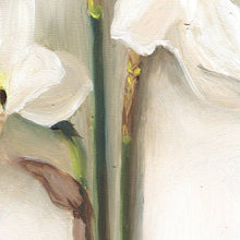 Afbeelding in Gallery-weergave laden, White Blossoms, close-up detail of the brushwork in the original oil painting by Hercules