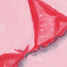 Afbeelding in Gallery-weergave laden, Red Lace, close-up detail of the brushwork in the original oil painting by Hercules