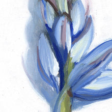 Afbeelding in Gallery-weergave laden, Blue Blossom, close-up detail of the brushwork in the original oil painting by Hercules