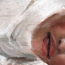 Load image into Gallery viewer, Quiet Hour, close-up detail of the brushwork in the original oil painting by Hercules