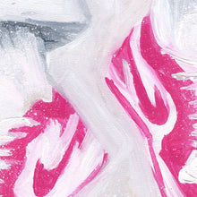 Load image into Gallery viewer, Pink Sneakers, close-up detail of the brushwork in the original oil painting by Hercules