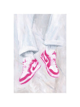 Load image into Gallery viewer, Pink Sneakers art print by Hercules, 12x16 inch with white border