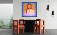 Load image into Gallery viewer, modern painting of an asian woman colorful portrait contemporary style for luxury interior

