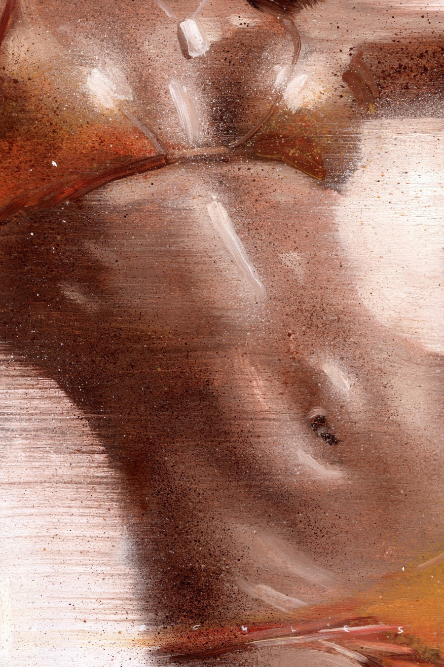 Sold Feminine Fragments oil painting Bronze Skin by Renske Hercules
